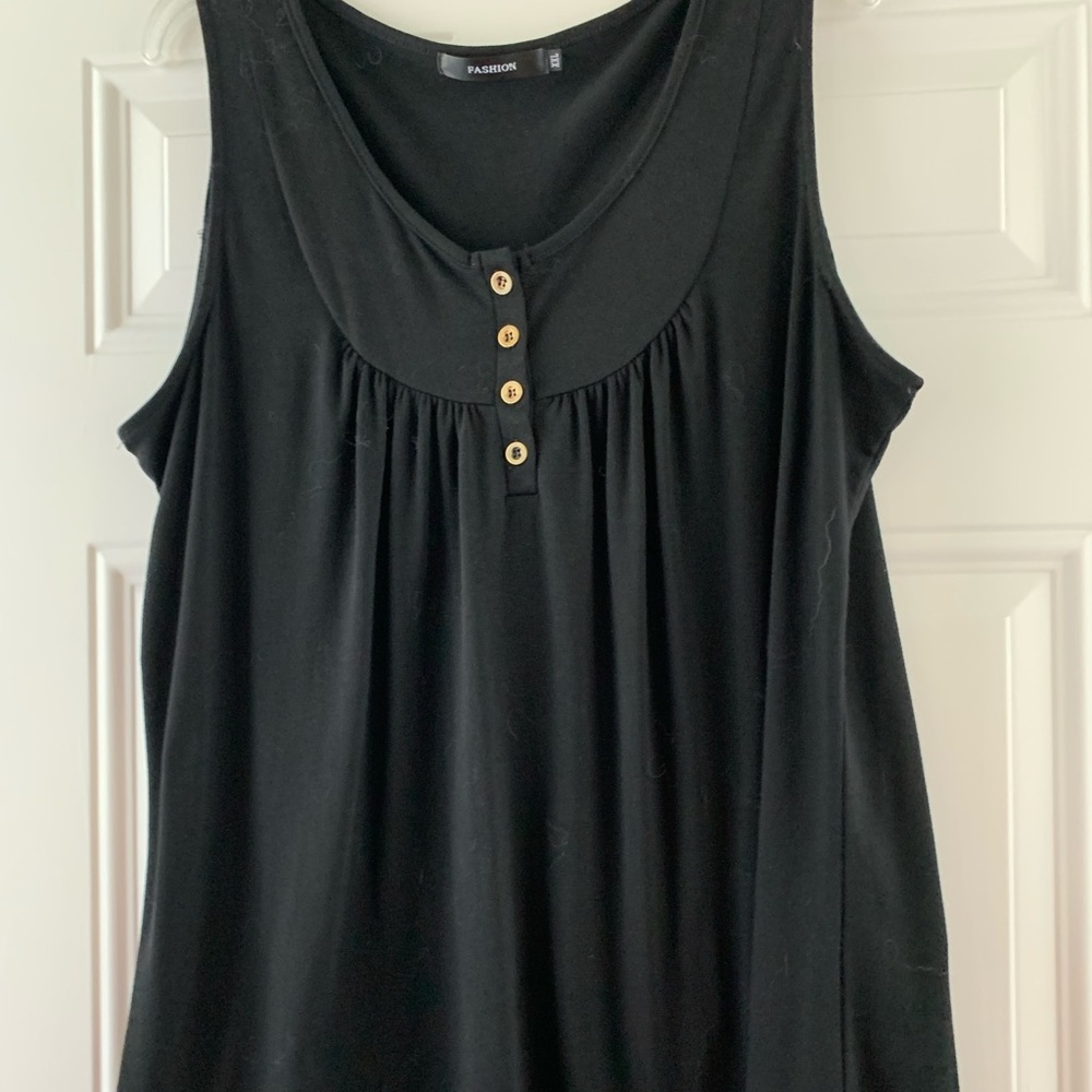New Black Sleeveless Henley!